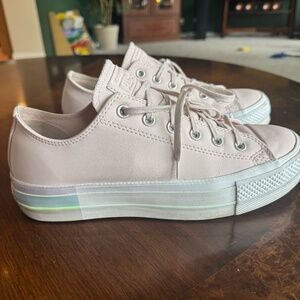 🌈 FOR SALE: Pastel Rainbow Platform Converse 🌈
